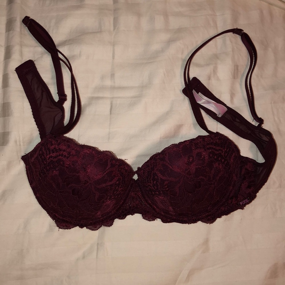 Maroon Lacy Bra